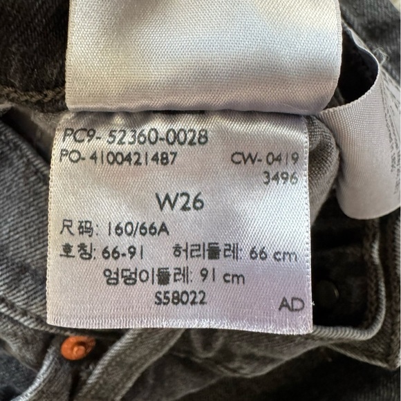 Levi’s wedgie shorts denim jean shorts high rise washed black 26 - Picture 5 of 12